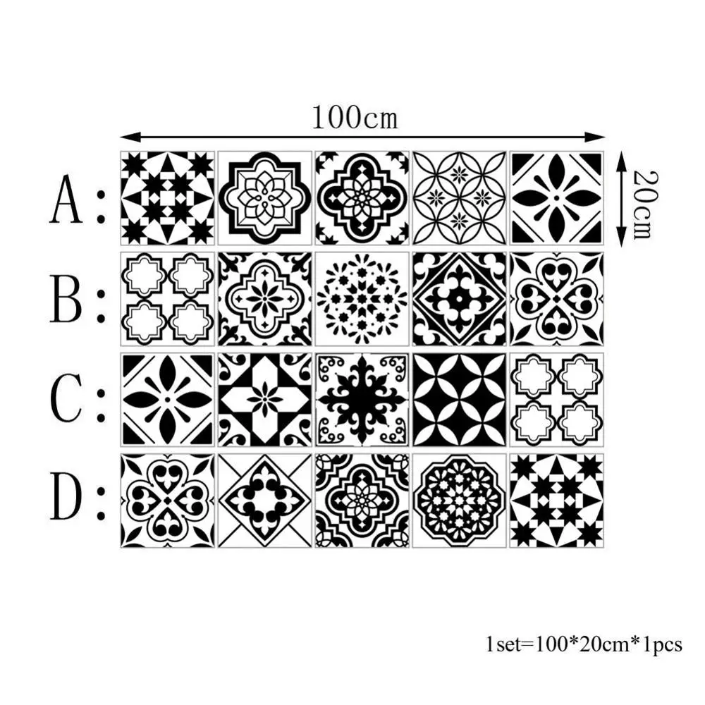 Самоклеящиеся настенные наклейки из ПВХ в стиле ретро Стикеры для плитки ванной