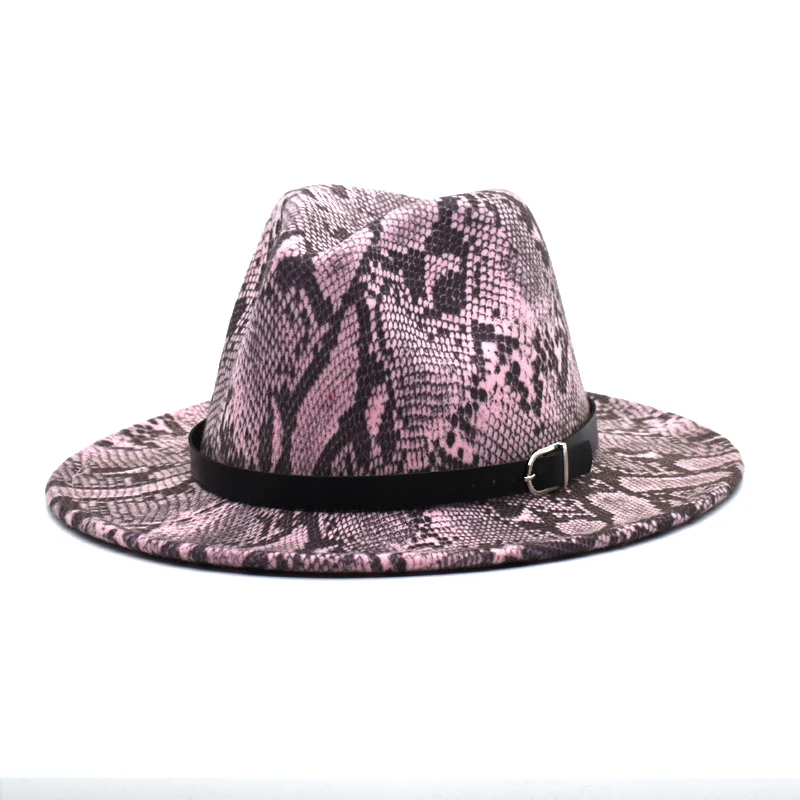 The New Retro Men's Hot Sale Wool Snake Pattern Top Hat Woolen Top Hat Travel Back Jazz Hat Elegant Ladies Hat F17