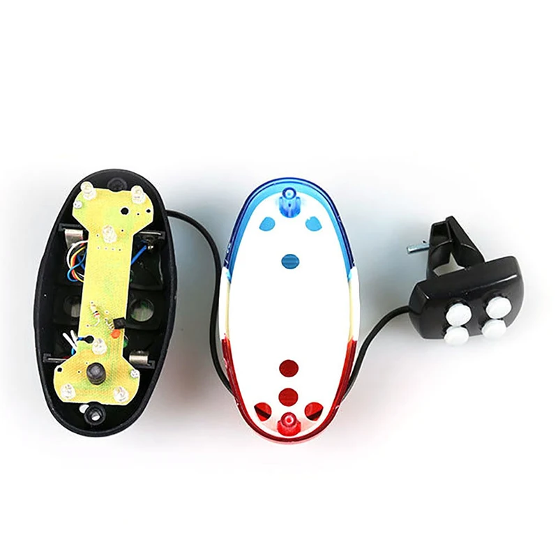 

6 LED Bike Light 4 Loud Siren Sound Trumpet Bicycle Horn Bell Cycling Switch Controls The Flash Modes Give The Effect Of Flicker