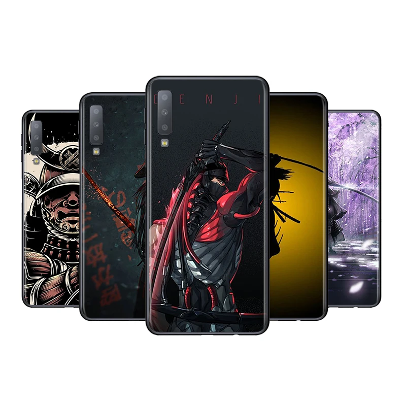 

Phone Case For Samsung A8 A9 Star A7 A9 A6 Plus 2018 A3 A5 2017 2016 A750 A6S A8S Japanese Samurai Art Black Soft Cover
