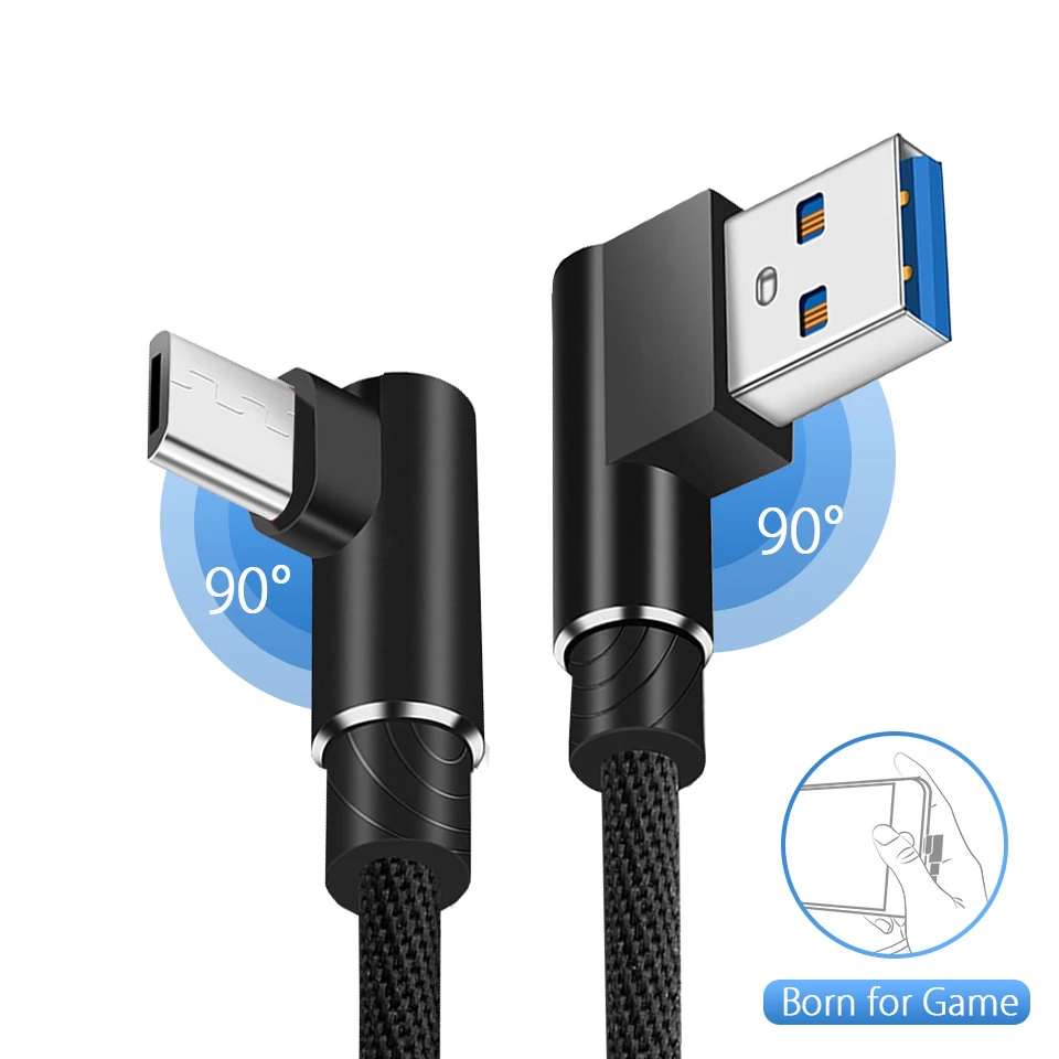 90 градусов Micro USB кабель провод для быстрой зарядки Xiaomi Redmi Note 5 4 Pro 6A 6 5A Plus 4X S2 Android
