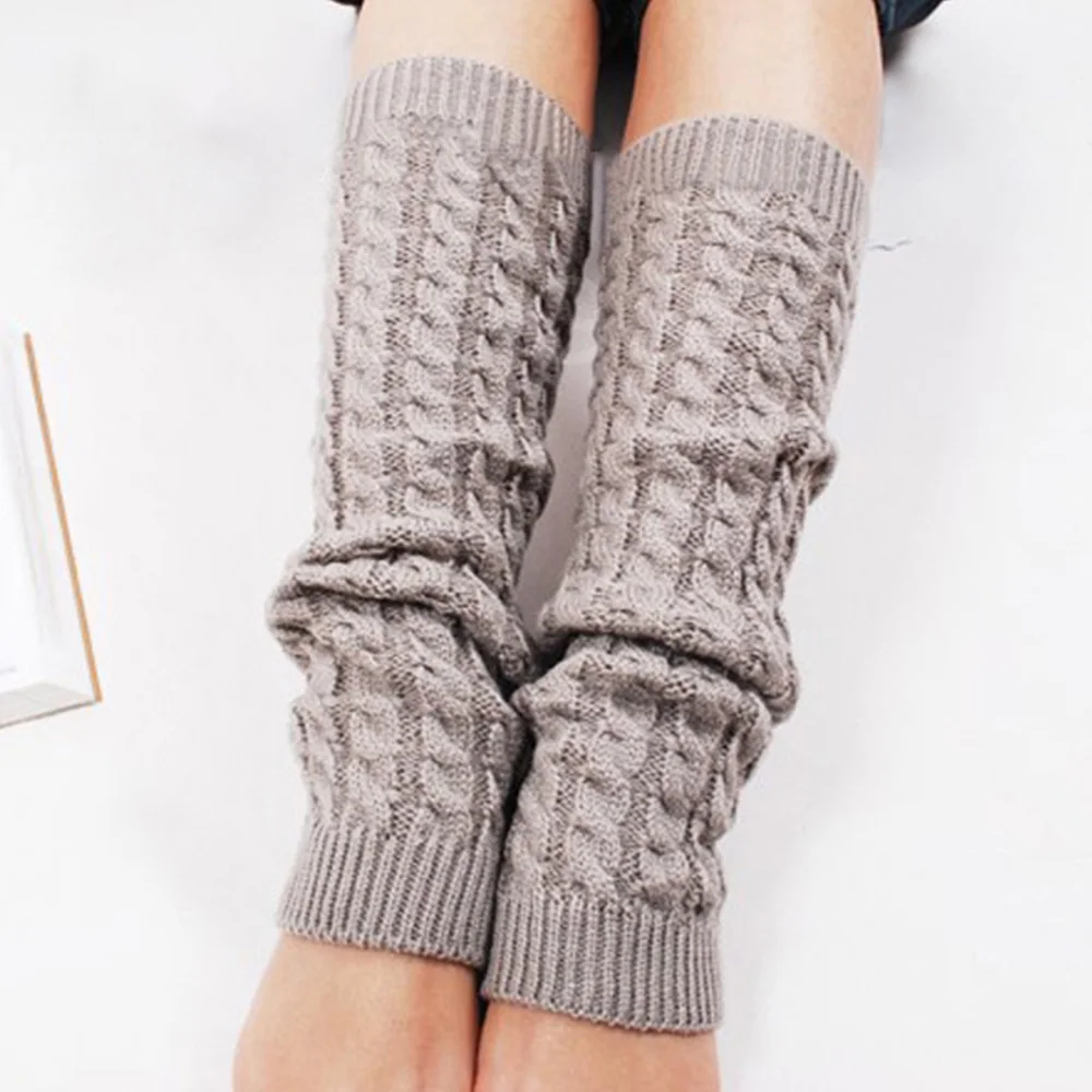 

Women Elastic Winter Warmer Knit Legging Knee Sock High Absorb Sweat Breathable Sock Leg Warmers Long Socks For Girls