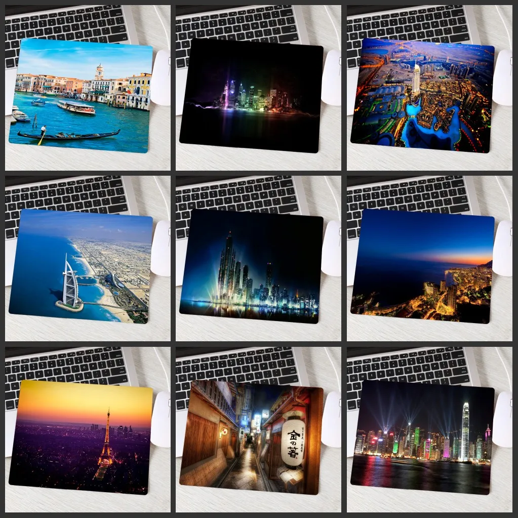 

XGZ Custom Skin City Night Landscape Comfort Mouse Mat Gaming Keyboard pad Size for 18X22CM25X20CM 25X29CM Rubber Pad