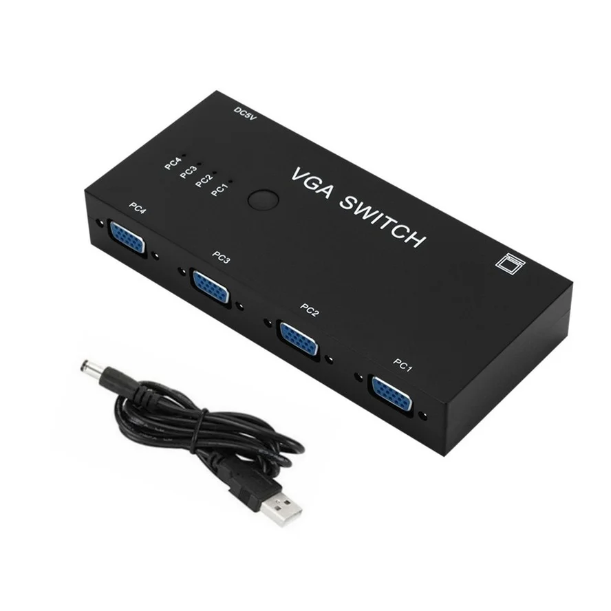 Коммутатор VGA 4 в 1 выключатель для видеосигнала HD усилитель сигнала разветвитель