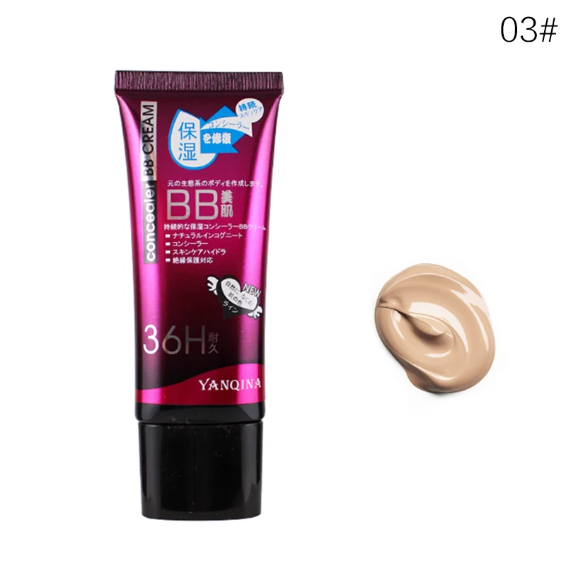 03 Dark skin tone 1 шт. BB крем макияж слоновая кость природа тональный Крем тональный крем Полное покрытие увлажняющий контроль маслом водонепроницаемый естественный "нюд" макияж - Цвет: 03 Dark skin tone