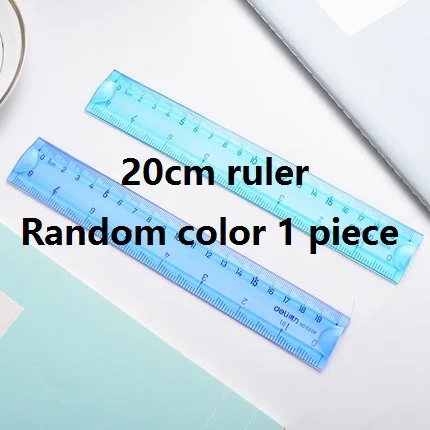 6208 20cm ruler 1pc Красочные прозрачные мягкие пластиковые гибкие линейки набор прямые линейки треугольные линейки школьные принадлежности Deli 6204 - Цвет: 6208 20cm ruler 1pc