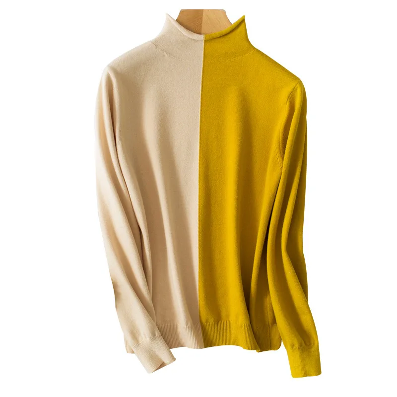 

Autumn Winter Women's Sweaters New Women Fashion Loose Color Match Wool Knit Plus Size Female Pullovers Midi Sweaters Clothes