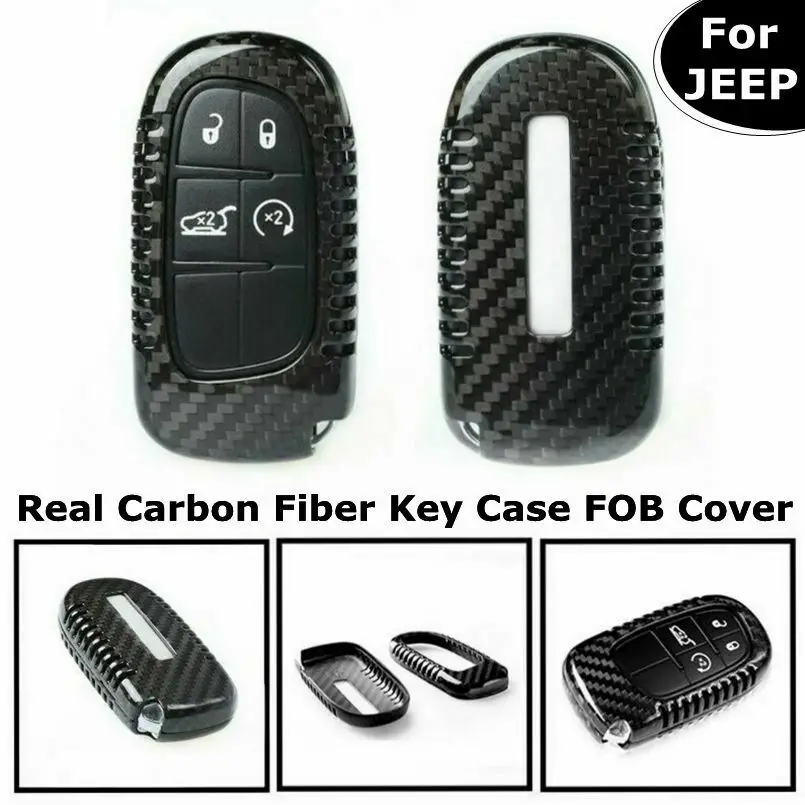 

Brand New Carbon Fiber Keyless Remote Fob Key Case Cover For Jeep Dodge Cherokee Renegade