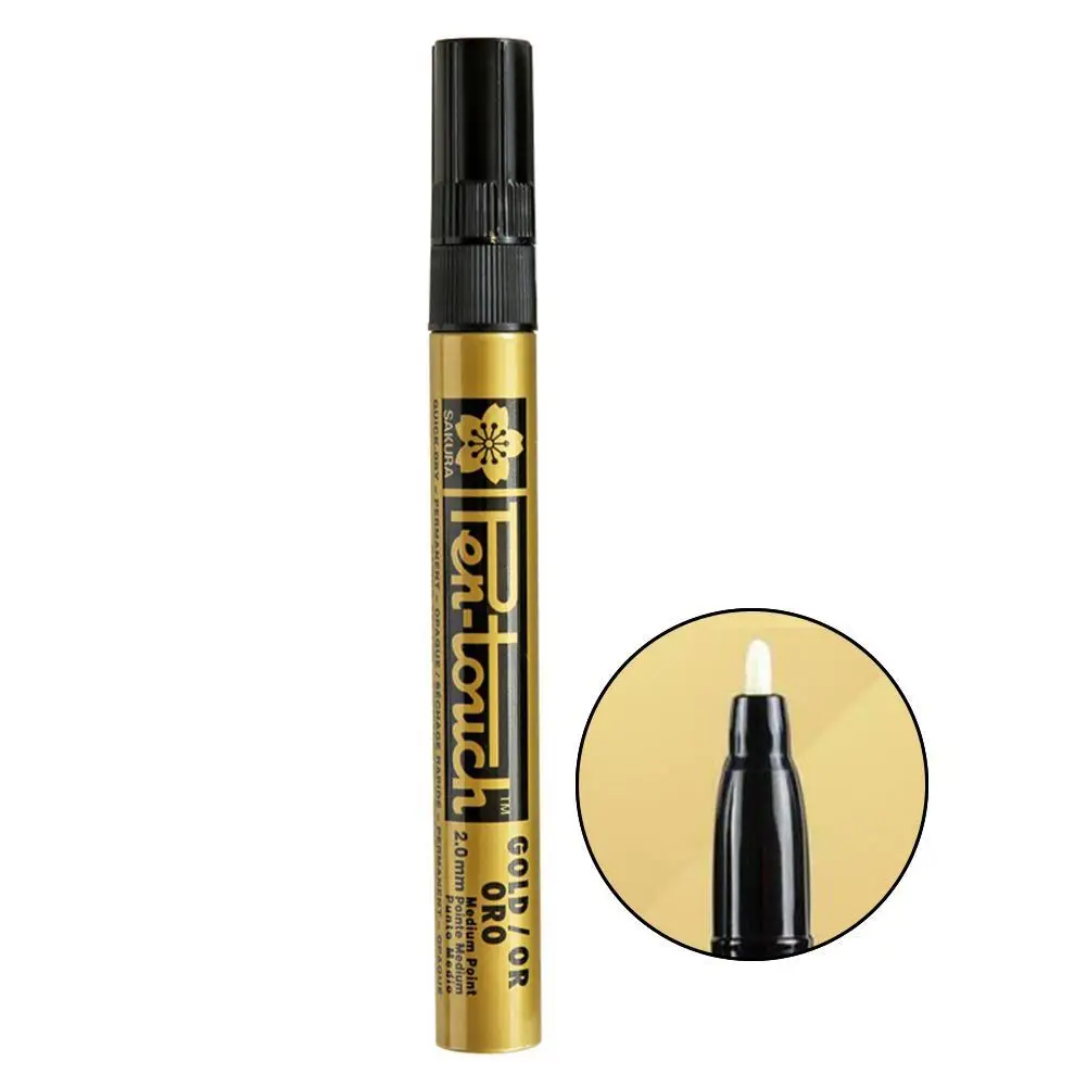 

0.7mm 1.0mm 3.0mm Gold Metallic Art Marker brush Pen Craftwork pen For DIY Painting Pens Signature Greeting card Craftwork Art