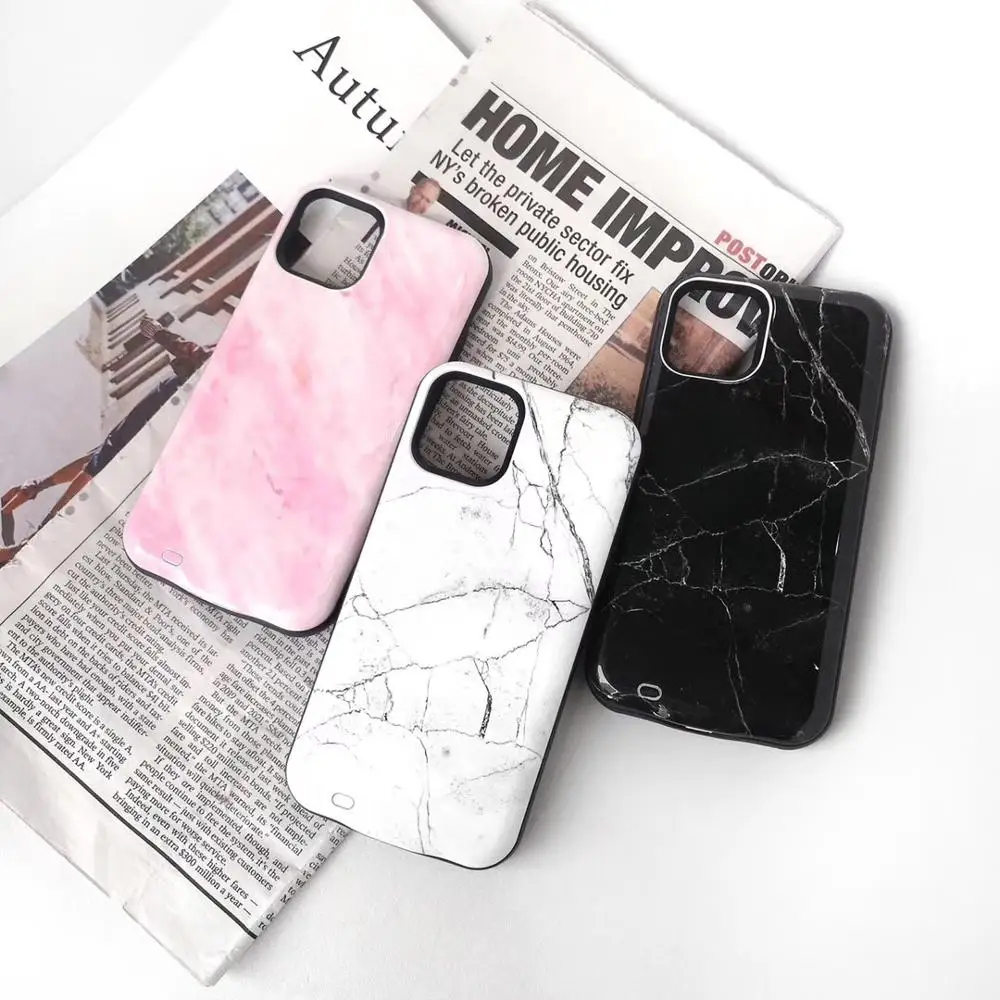 

Battery charger case for iphone 11 6000mAh battery charger for iphone 11 charging Marble pattern phone cover case