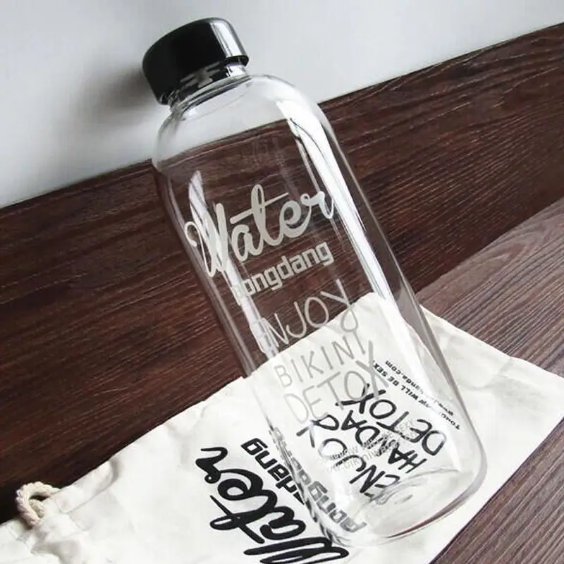 

500/1000ml Clear Bottle And Bottle Bag Water Cup Sport Plastic Portable Water Cup Sack Creative Household Products Kitchen Tool