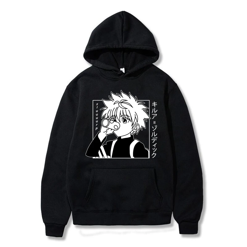 

Японское аниме Killua Eyes Killua Мужская и Женская толстовка с капюшоном Осень-зима уличная одежда с принтом HunterXHunter для мужчин и женщин