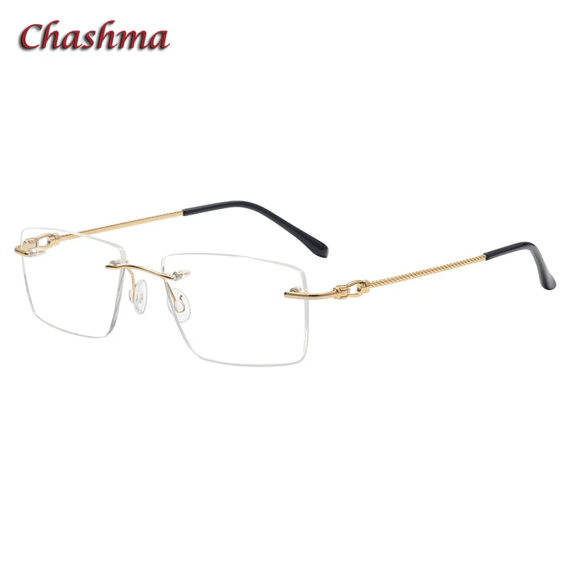 

Chashma Rimless Pure Titanium Frame Light Eyewear Men Top Quality Prescription Optical Glasses Spectacles Anti Blue Ray Lenses