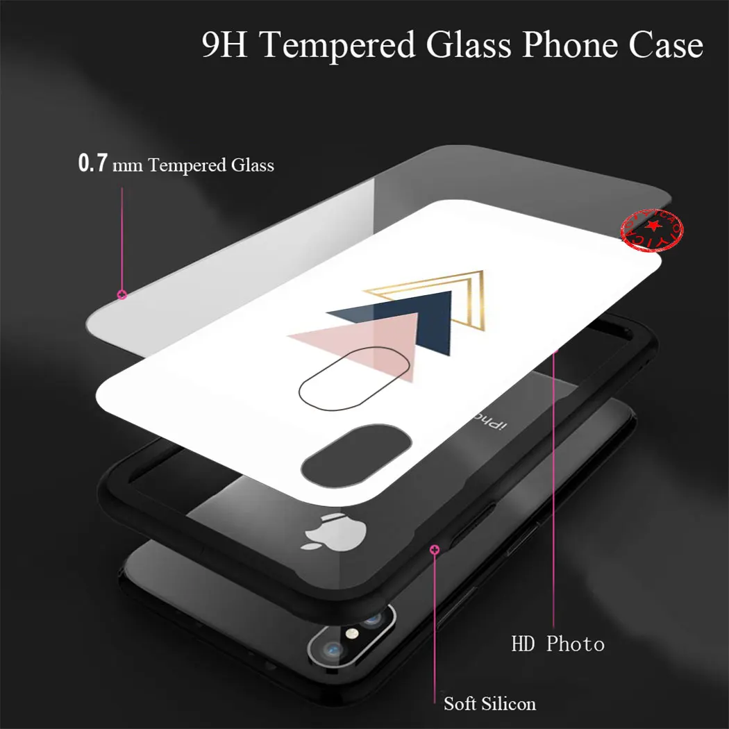 Love Heart Pineapple Gold Rose Stripes Tempered Glass Case for iphone 5 5S SE 6 6S 7 8 Plus 11 Pro X XR XS Max Cover |