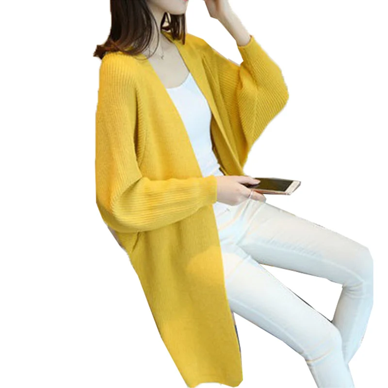 

Женский вязаный свитер, свободный длинный кардиган с V-образным вырезом, модель B23 на весну и зиму, 2020