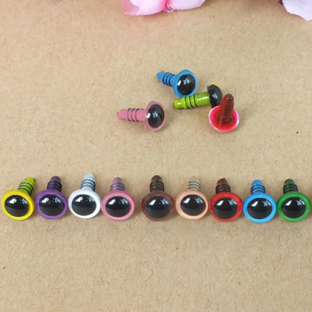 100 шт. 10 мм Разноцветные Пластиковые безопасные кукольные глаза для медведя куклы