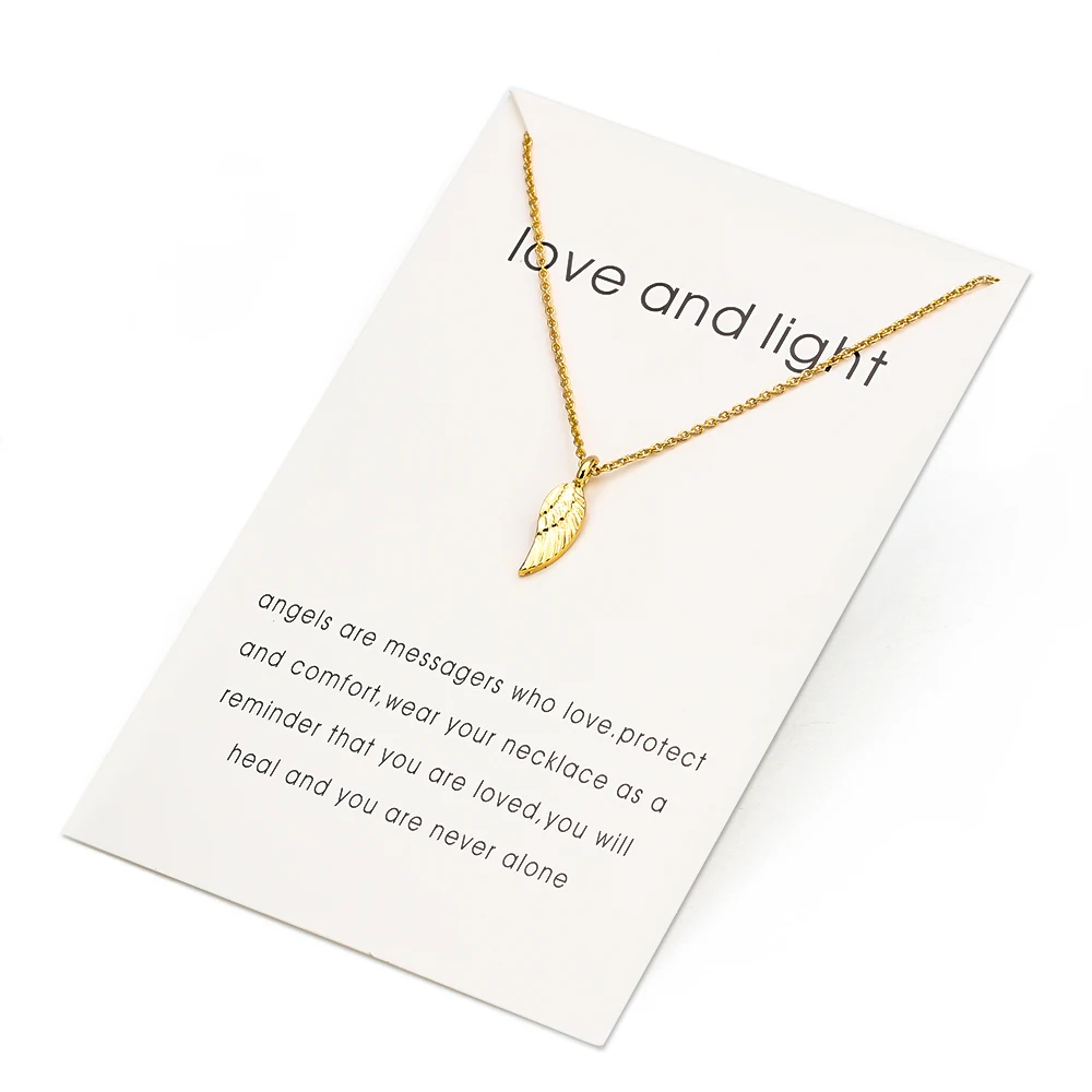 Минималистичный чокер с крыльями ангела колье серебряного цвета пожеланиями