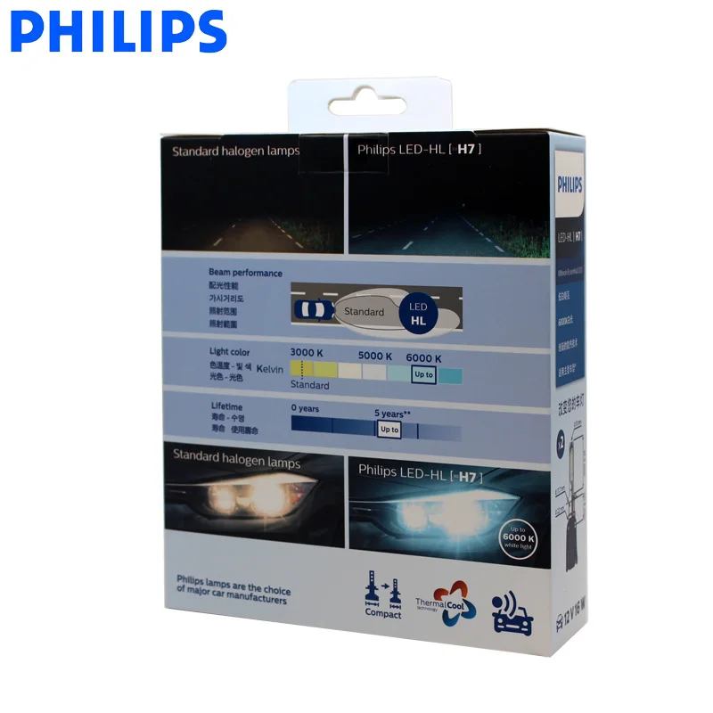 

Philips Ultinon Essential LED H7 11972UEX2 Car Headlight White Color 6000K 12V 1450LM