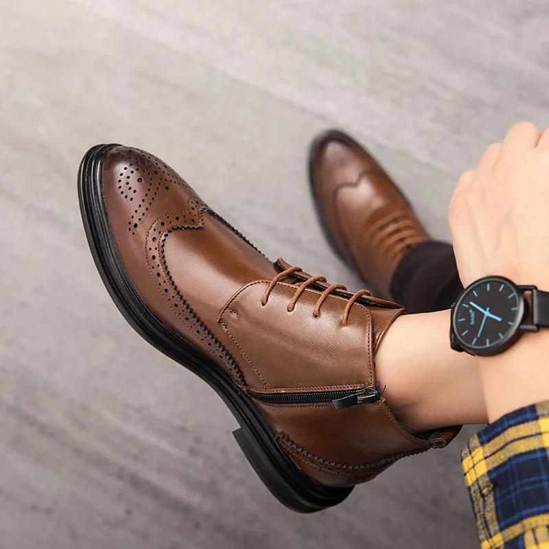 Роскошные мужские ботинки брендовые новые ботильоны качественная кожа Мужская