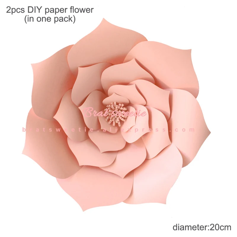20cm s2 lightpink Вечерние бумажные цветы для настенного декора с изображением единорога, рога, ресниц, украшения для дня рождения и вечеринки, детский фон для фотосъемки своими руками - Цвет: 20cm s2 lightpink