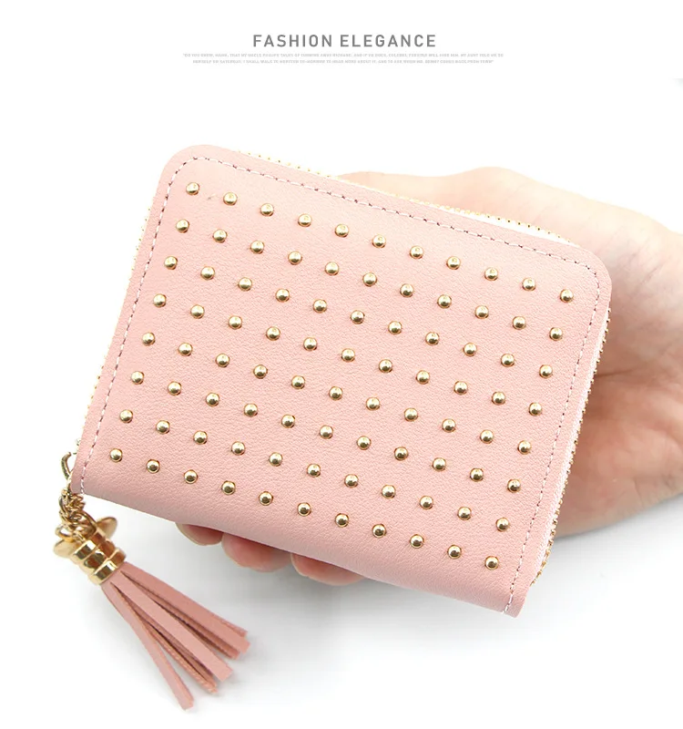 Новинка 2020 женские маленькие кошельки из искусственной кожи с металлическими