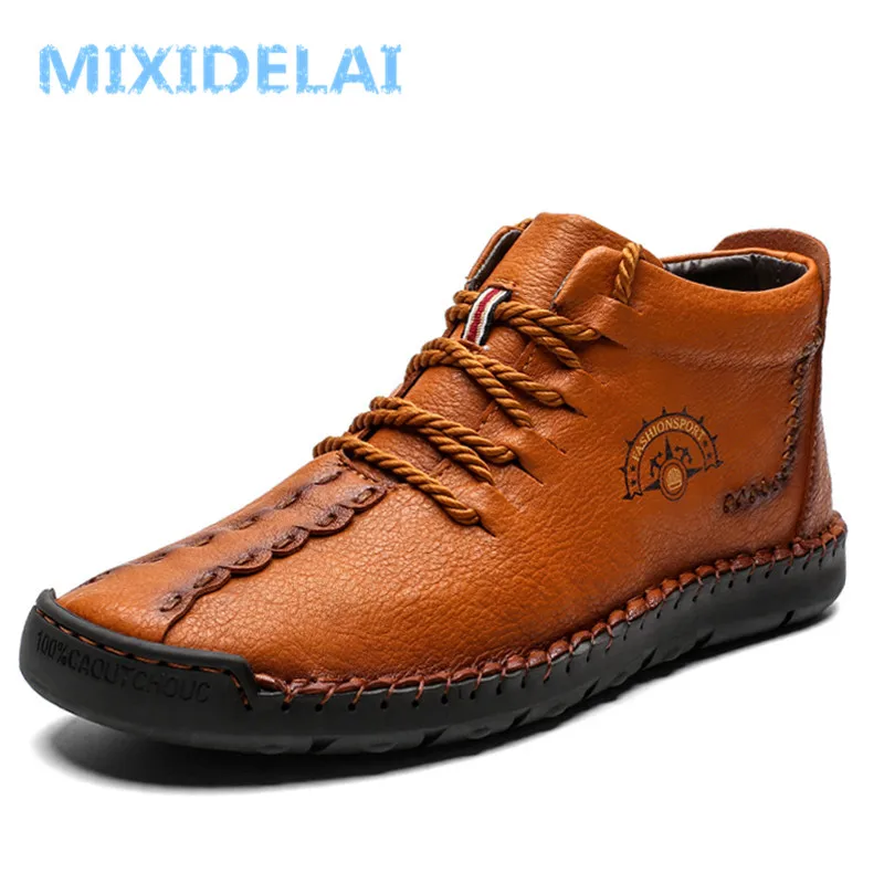 2020 новые модные мужские ботинки высокое качество спилок зимние обувь теплый мех