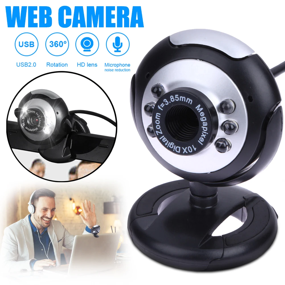 USB 2 0 веб-камера HD 16M мегапикселя мощность видео чат 360 градусов вебкамера с