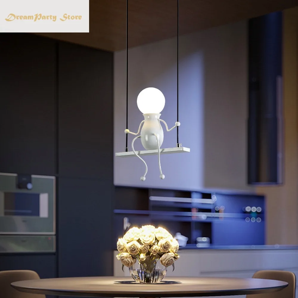 

Simple Iron Chandeliers Creative Personality Corridor Study Room Restaurant Lamp Villain Children's Lamp