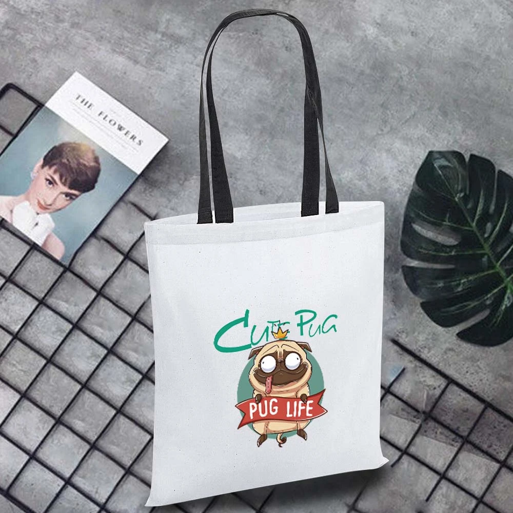 

Effortless Large-capacity Canvas Bag Large Tote Reusable Polyester Portable Shoulder Supermarket Shopping Bag