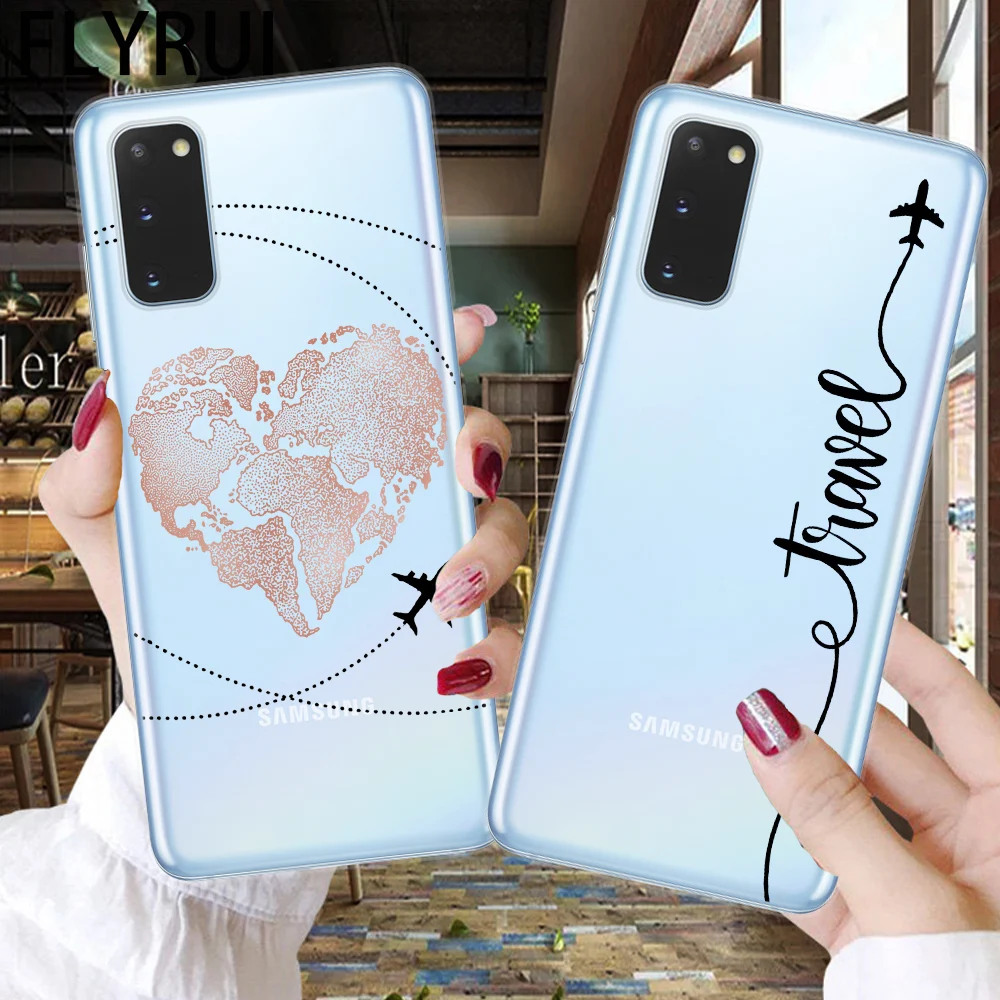 Чехол для телефона Samsung S8 S9 S10 S20 S21 FE Plus Ultra S10E чехол накладка с картой мира