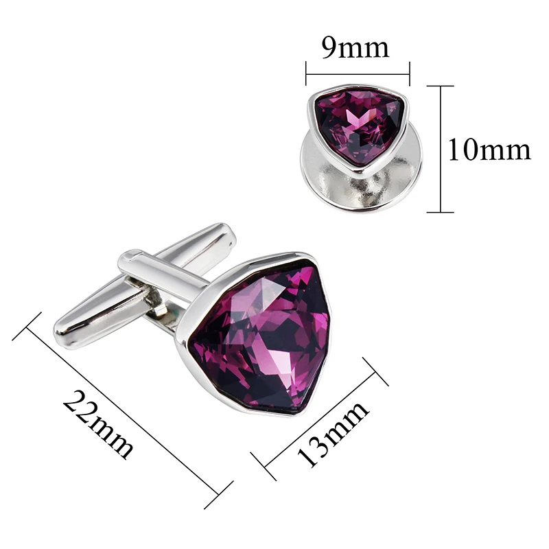 HAWSON Swarovski запонки с кристаллами и шпильками набор для мужчин-2 шт. запонки с 6 шт. шпильки в подарочной коробке