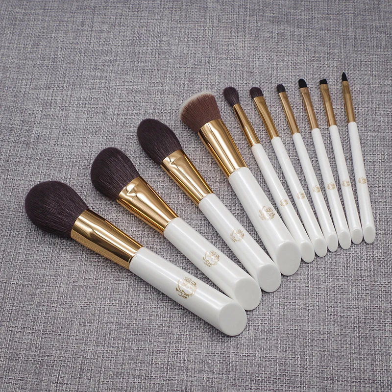 Набор профессиональных кистей для макияжа ручной работы 10 шт. кисти лица пудры