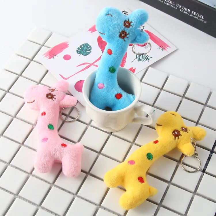 

9CM Mini Giraffe Animal Doll Baby Plush Toys High Quality Mobile Phone Bag Pendant Plush Toys Gifts for Children