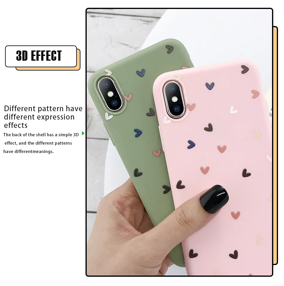 KJOEW чехол для телефона для iPhone 11 Pro Max X XS XR Xs Max 6 6s 7 8 Plus карамельный цвет Любовь Сердце Мягкий ТПУ силиконовый защитный чехол Капа