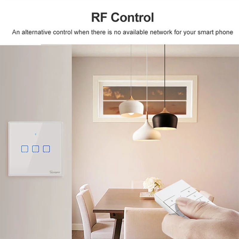 Умный настенный выключатель SONOFF T1 EU TX Series 433 RF Wi Fi для приложения eWelink