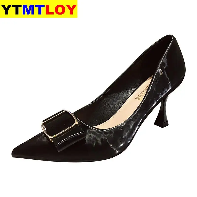 

NEW Women Cute Comfortable High Heel Shoes Lady Fashion Sweet Spring & Summer Office Black High Heels Green Shoes Sexy Heels