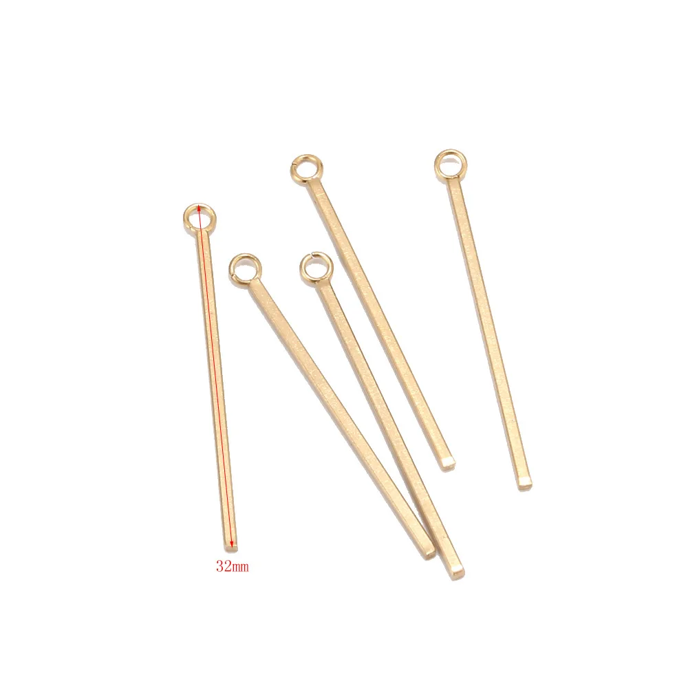 10 шт./лот золотистая подвеска карандаш из нержавеющей стали 32 мм одинарные серьги