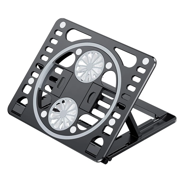 

Laptop Radiator Brand With Dual Cooling Fan Desktop folding Cooling Stand Holder Computer Stand Tablet Bracket Fan Tablet Stand