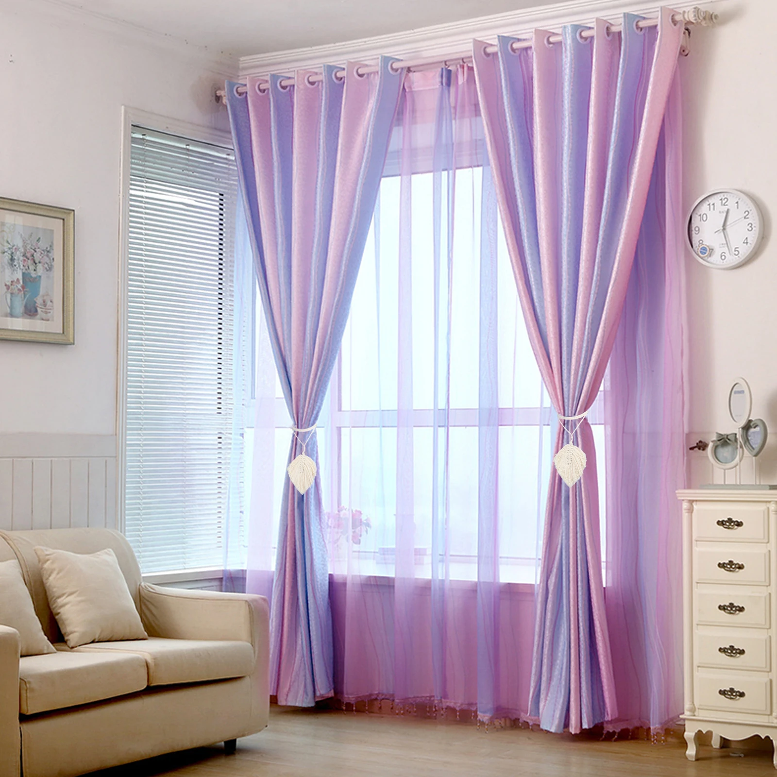 4 шт./компл. застежки для штор ручной работы с деревенскими листьями