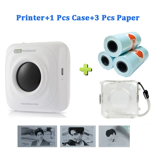 P1 1 Cover 3 Sticker PAPERANG портативный термальный Bluetooth принтер мини беспроводной фото принтер для мобильного телефона Android iOS - Цвет: P1 1 Cover 3 Sticker