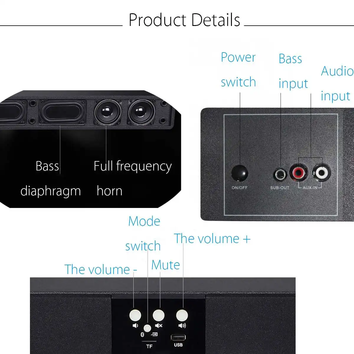 Wireless bluetooth 4.0 Speaker Soundbar 108cm TV Sound Bar MP3 3D Surround Home Theater System Wall Mountable | Электроника