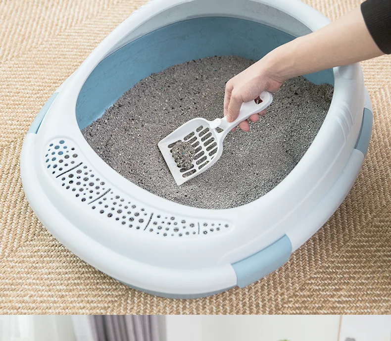 Полузакрытый туалет для домашних животных контейнер кошачьего туалета песочный