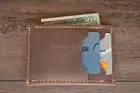 Японское стальное лезвие DIY кожа ремесло держатель для карт Минималистский кошелек маленький передний карман кошелек высечки перфоратор ручной инструмент