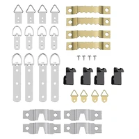 68 pcs picture frame hanging hooks for wall mount photo hangers kit d ring serrated hooks with screws