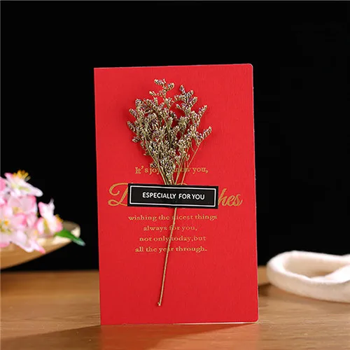 B-18 Gypsophila цветы карты складные пустые бумажные поздравительные открытки на день рождения спасибо фестиваль детский подарок Скрапбукинг аксессуары - Цвет: B-18