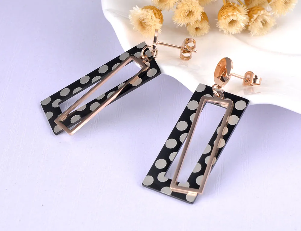 ZooMango богемные двухслойные серьги гвоздики из нержавеющей стали геометрические