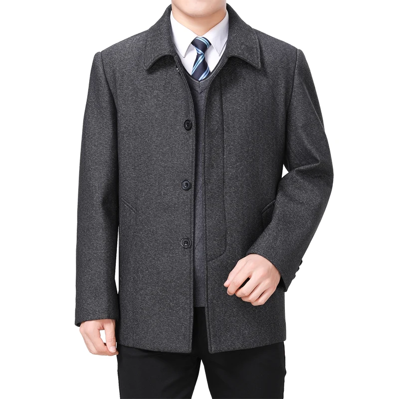 2021 Мужское Шерстяное Пальто Зима Полушерстяные Осенняя Шерстяная Куртка Мужская