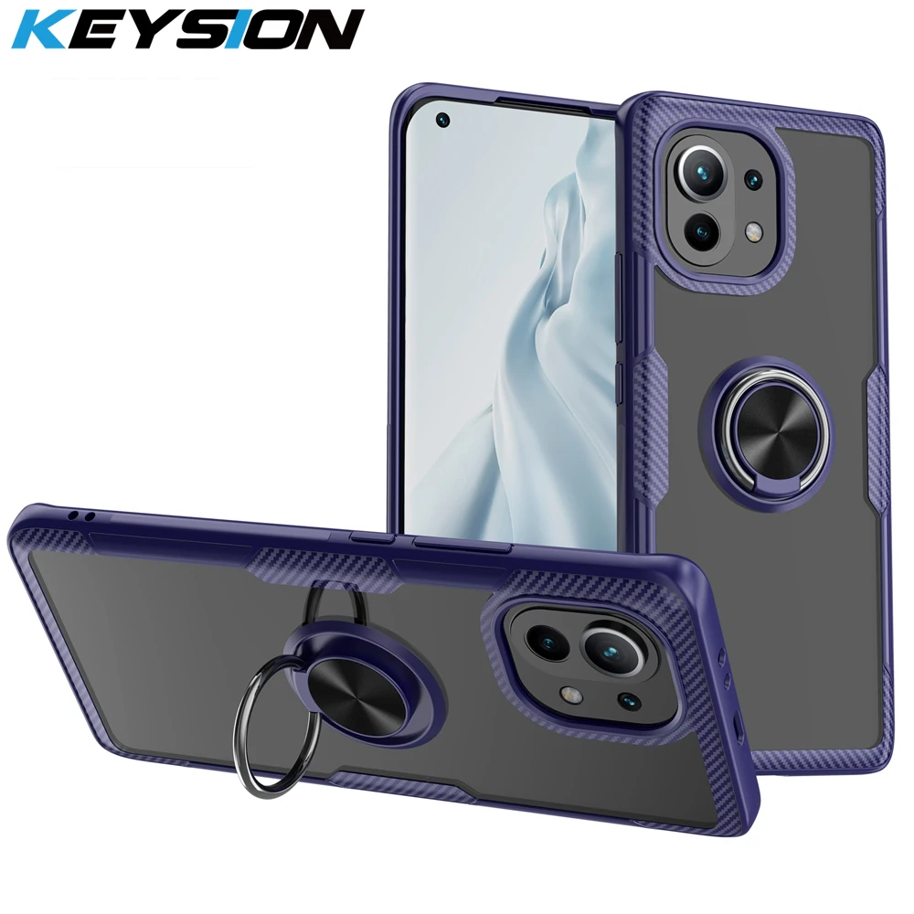 

Модный прозрачный противоударный чехол KEYSION для Xiaomi Mi 11 5G, прозрачная задняя крышка для телефона Xiaomi Mi 11 4G