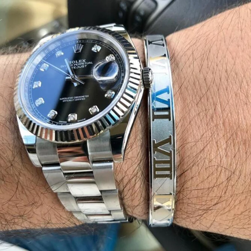 Открытый дизайн мужской и женский браслет в стиле хип хоп панк из титановой стали