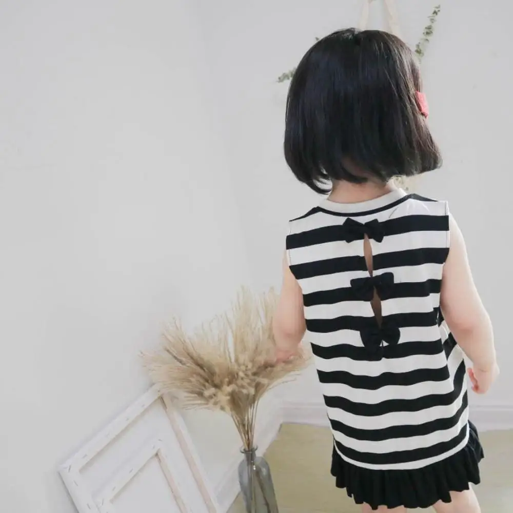 Girls ɽresses 2020 summer models Korean version of cotton striped foreign girls' vests dress children's | Детская одежда и